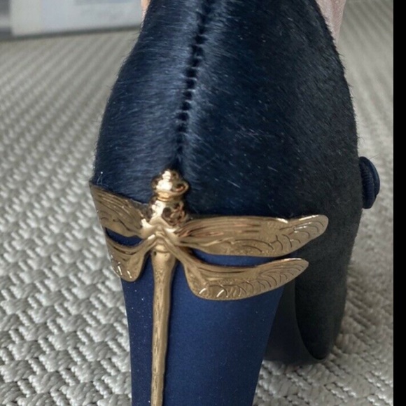 SOLD tory burch designer pony skin shoes fancy heel - Picture 9 of 10